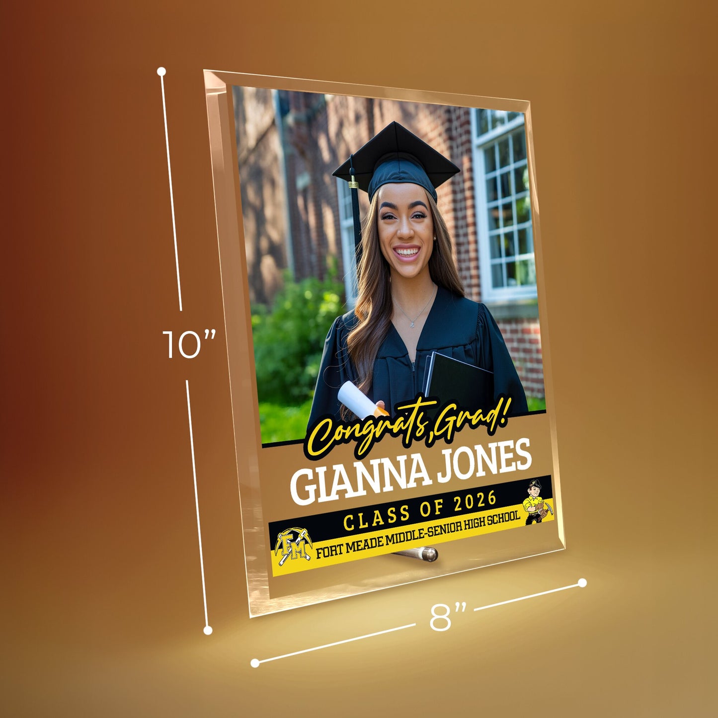 Fort Meade Middle-Senior High School Glass Plaque Design 2