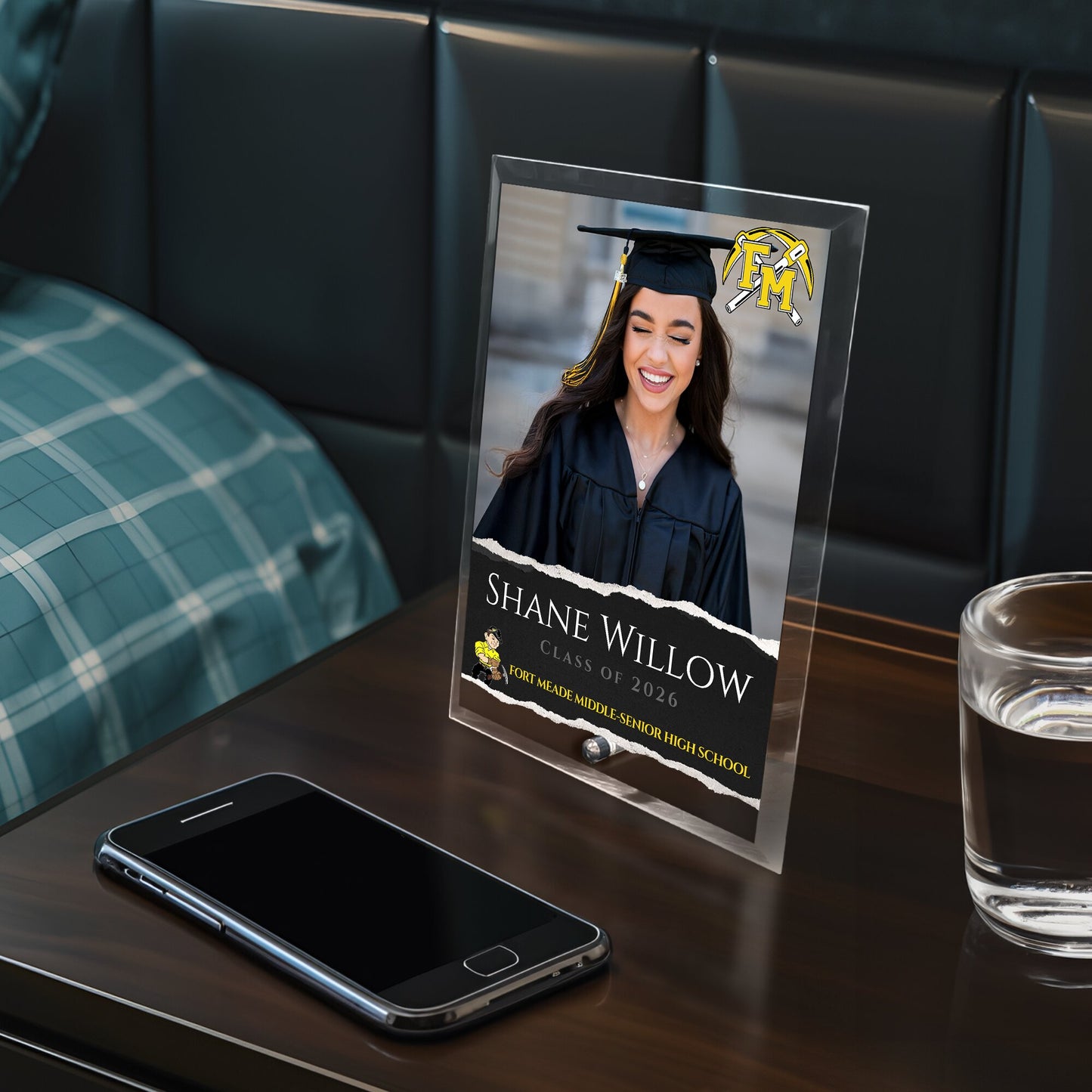 Fort Meade Middle-Senior High School Glass Plaque Design 3