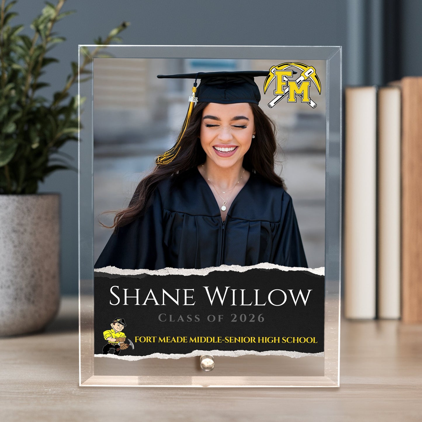 Fort Meade Middle-Senior High School Glass Plaque Design 3