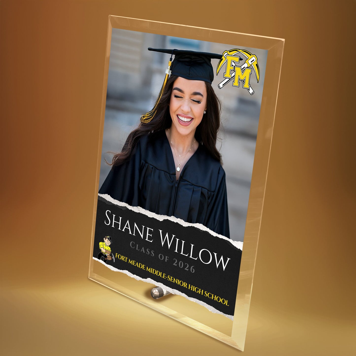 Fort Meade Middle-Senior High School Glass Plaque Design 3