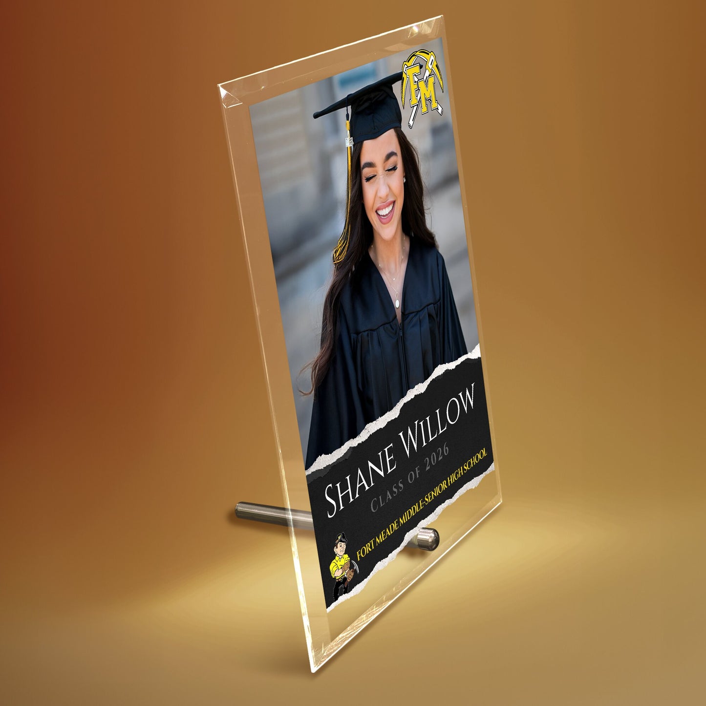 Fort Meade Middle-Senior High School Glass Plaque Design 3