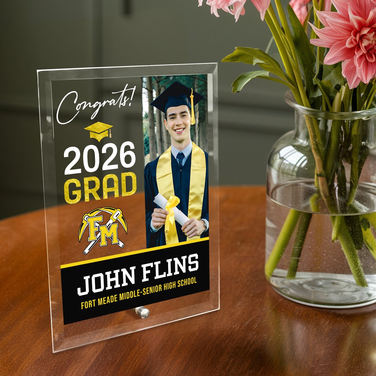 Fort Meade Middle-Senior High School Glass Plaque Design 4
