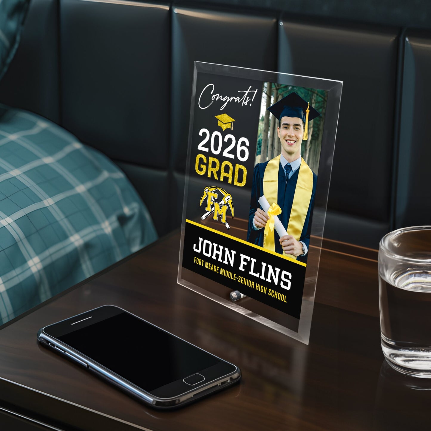 Fort Meade Middle-Senior High School Glass Plaque Design 4