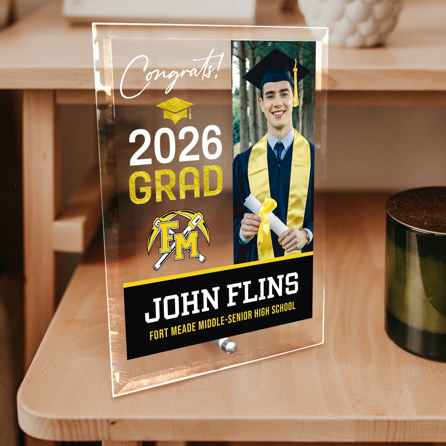 Fort Meade Middle-Senior High School Glass Plaque Design 4