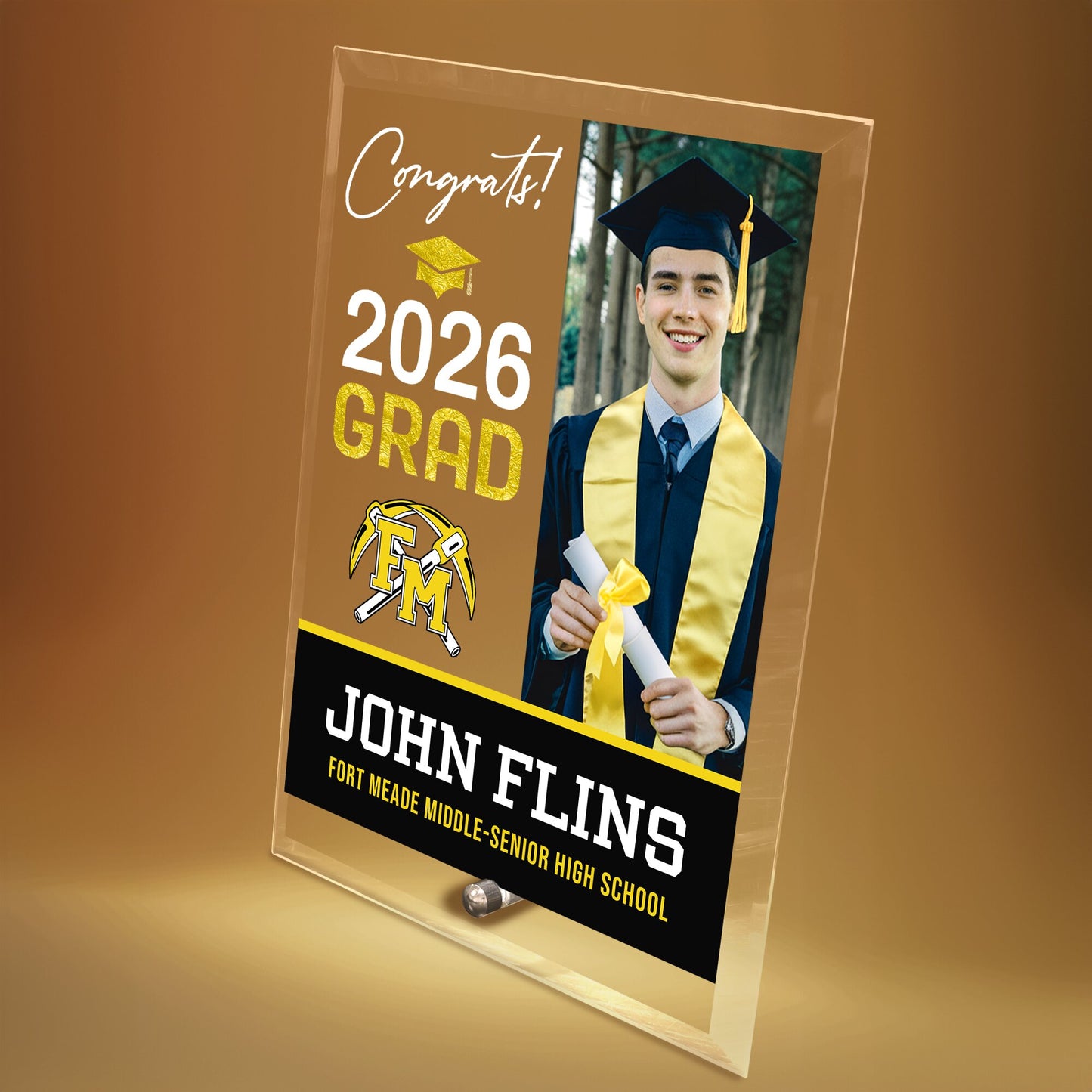 Fort Meade Middle-Senior High School Glass Plaque Design 4