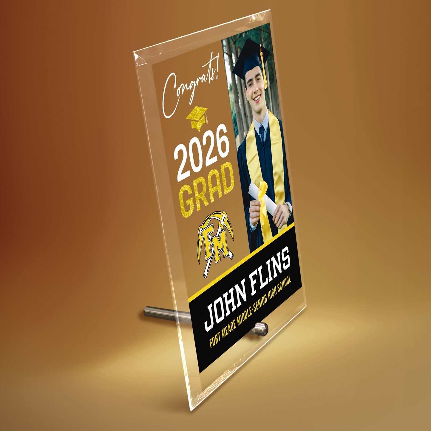 Fort Meade Middle-Senior High School Glass Plaque Design 4