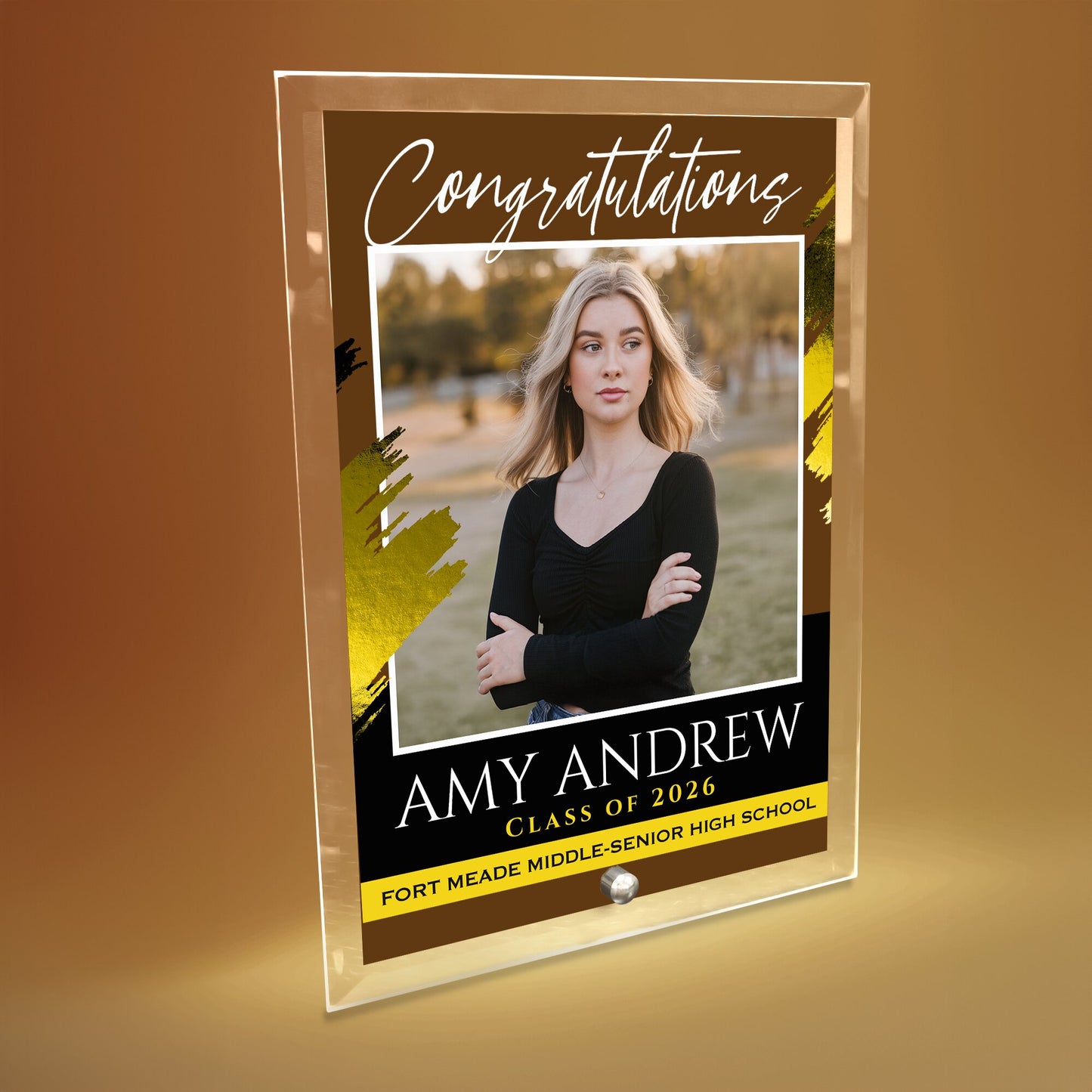 Fort Meade Middle-Senior High School Glass Plaque Design 5
