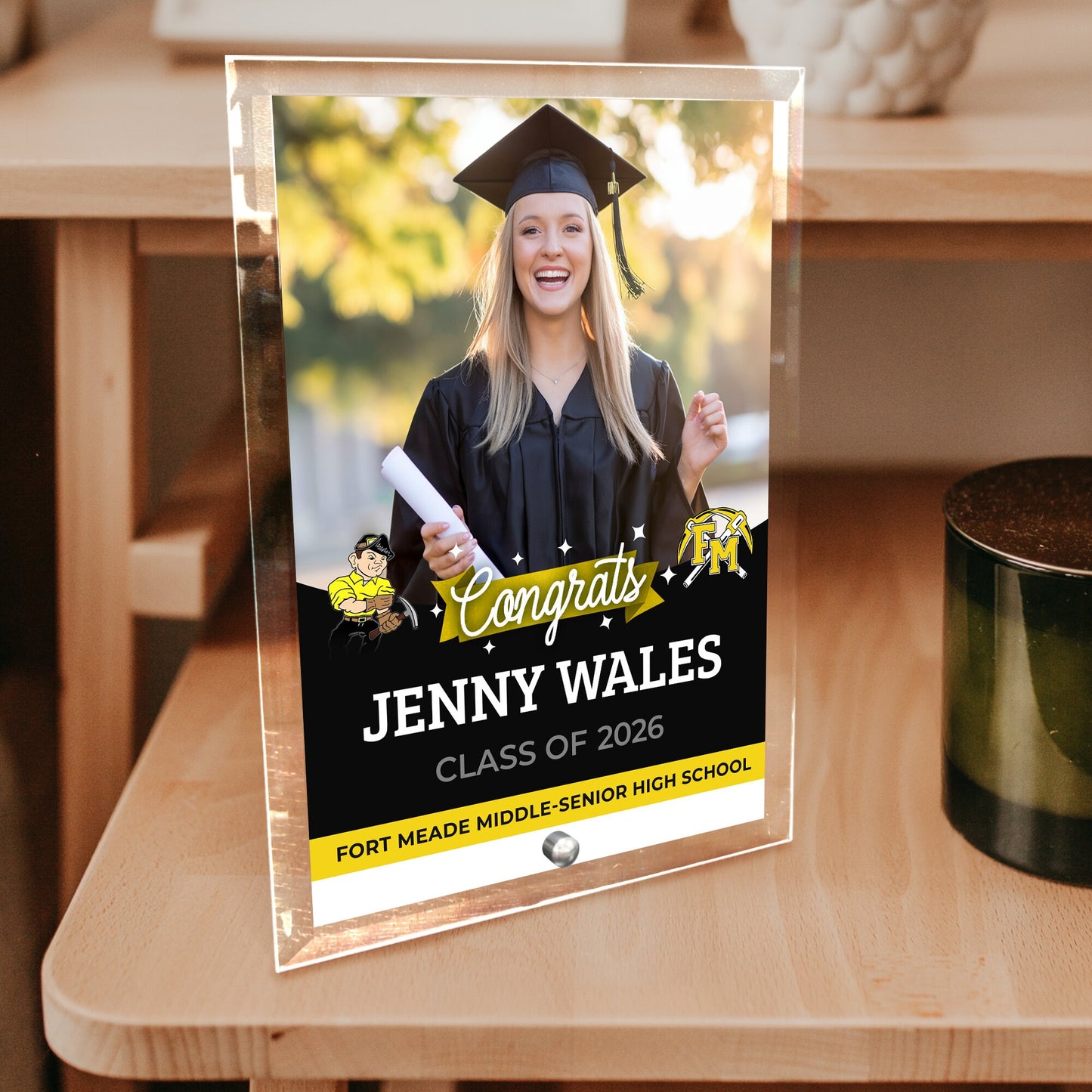 Fort Meade Middle-Senior High School Glass Plaque Design 6