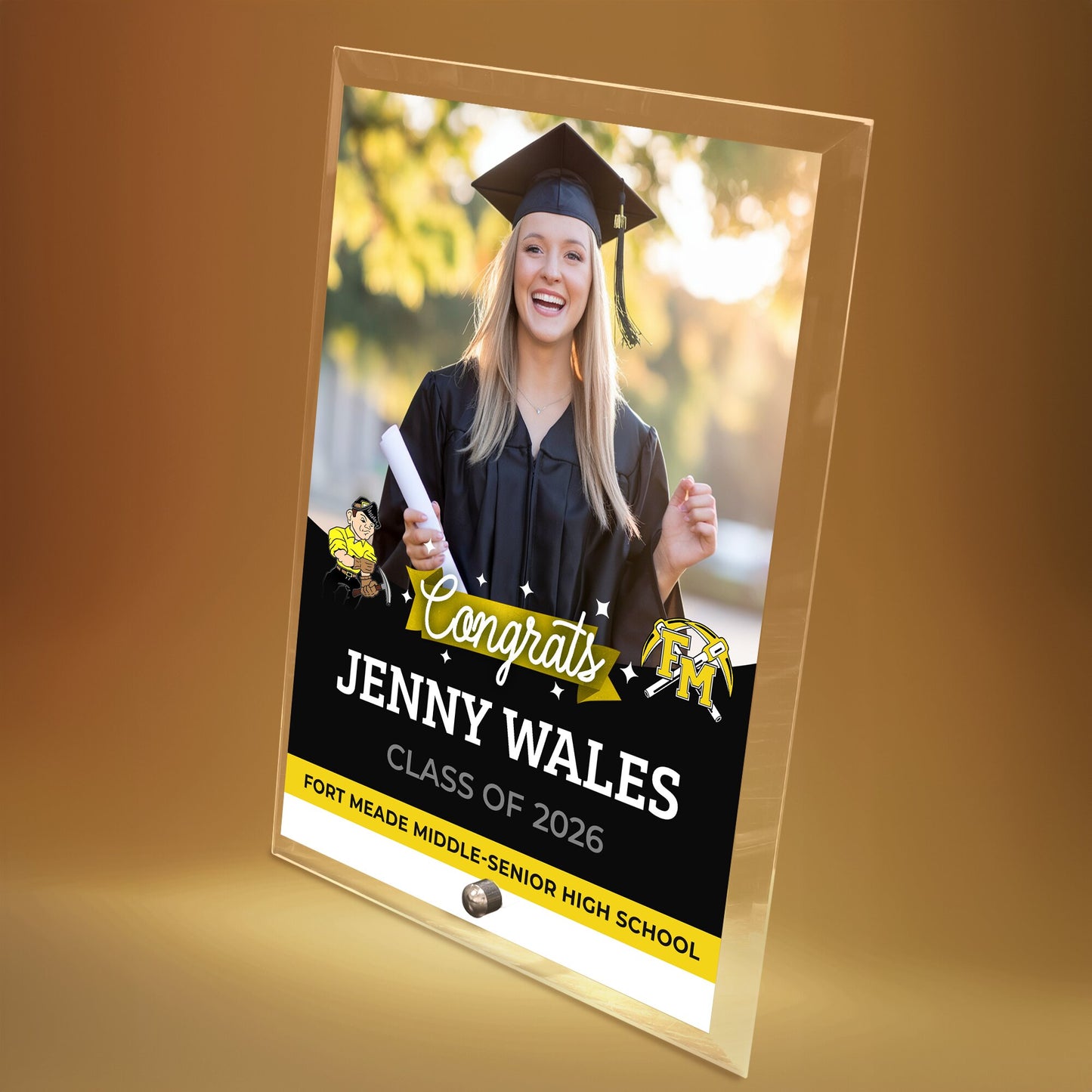 Fort Meade Middle-Senior High School Glass Plaque Design 6