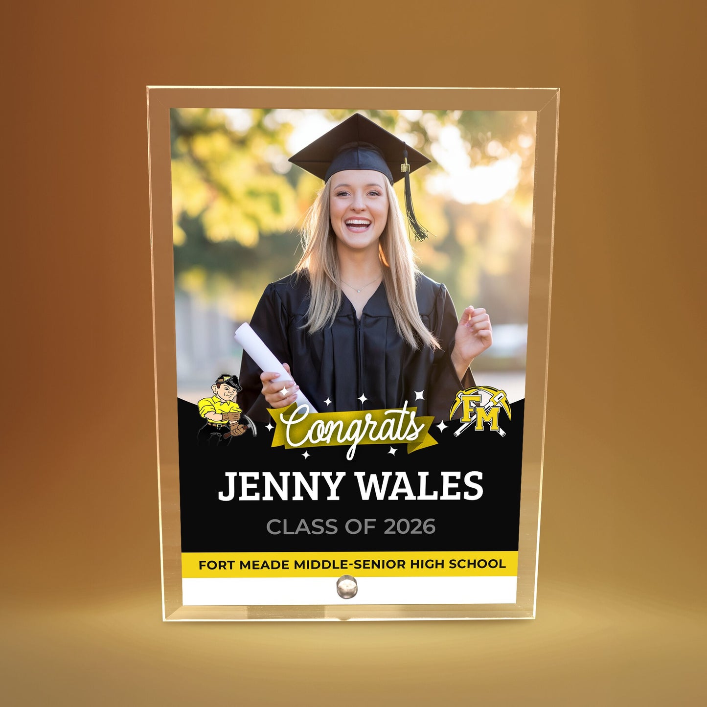 Fort Meade Middle-Senior High School Glass Plaque Design 6