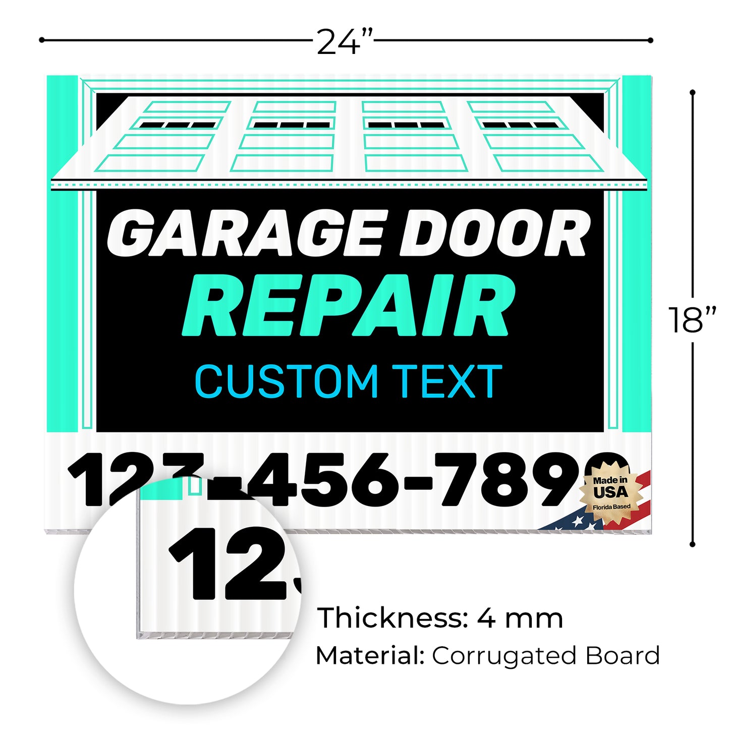 Garage Door Repair Yard Sign Design 1 -  BFS-GRGDR-24X18-DS-D1-BFS-GRGDR-24X18-SS-D1