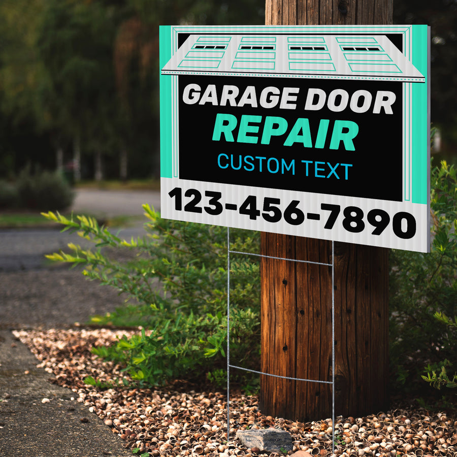 Garage Door Repair Yard Sign Design 1 -  BFS-GRGDR-24X18-DS-D1-BFS-GRGDR-24X18-SS-D1