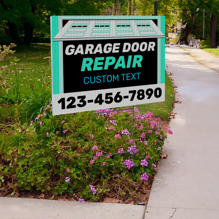 Garage Door Repair Yard Sign Design 1 -  BFS-GRGDR-24X18-DS-D1-BFS-GRGDR-24X18-SS-D1