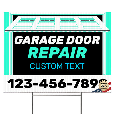 Garage Door Repair Yard Sign Design 1 -  BFS-GRGDR-24X18-DS-D1-BFS-GRGDR-24X18-SS-D1