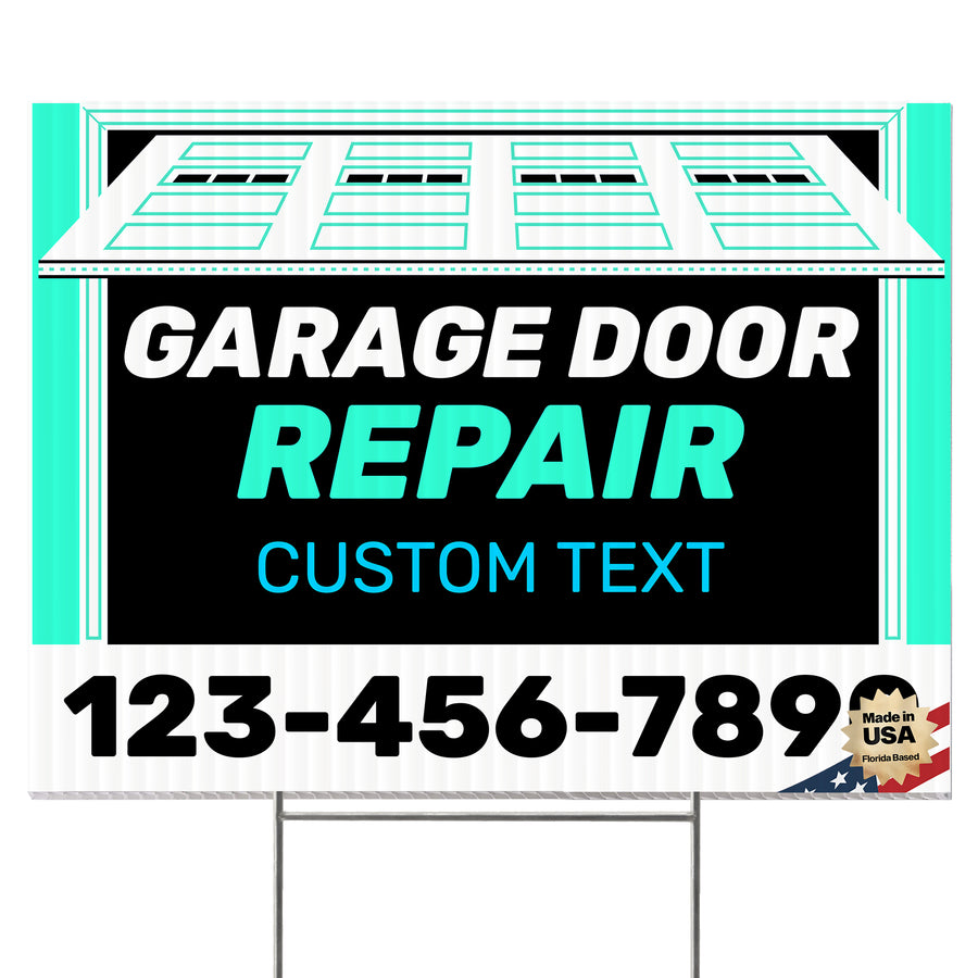 Garage Door Repair Yard Sign Design 1 -  BFS-GRGDR-24X18-DS-D1-BFS-GRGDR-24X18-SS-D1