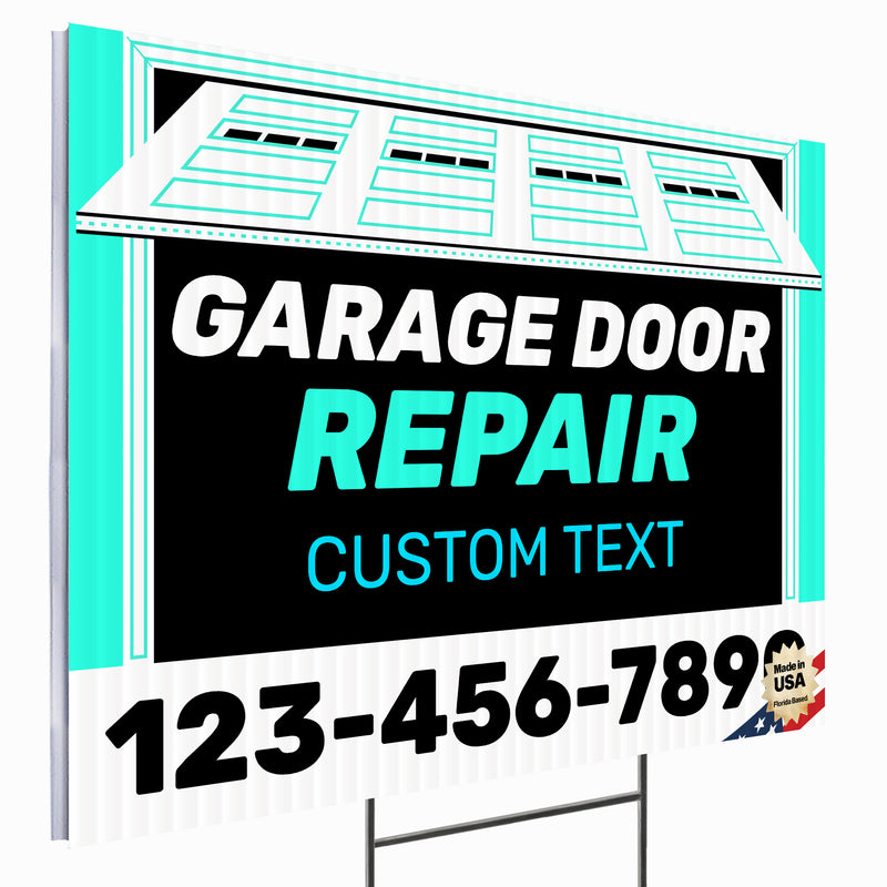 Garage Door Repair Yard Sign Design 1 -  BFS-GRGDR-24X18-DS-D1-BFS-GRGDR-24X18-SS-D1