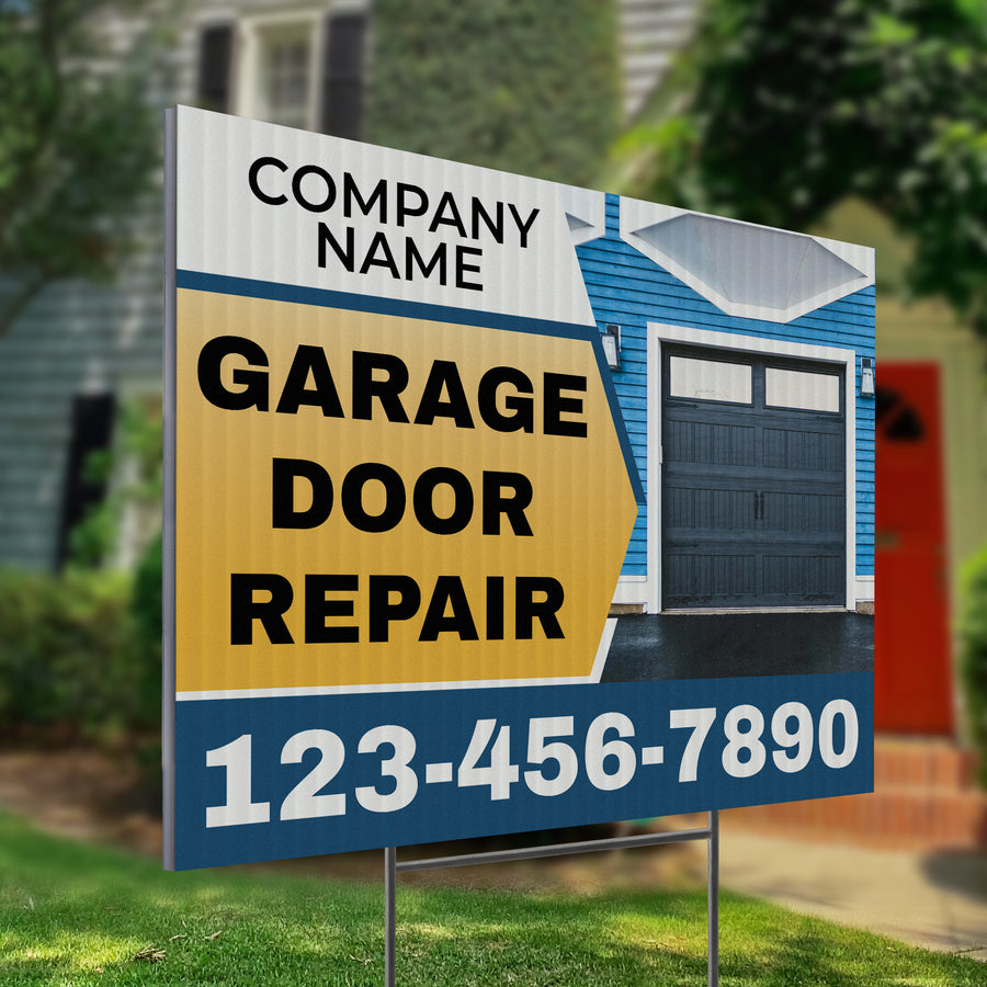 Garage Door Repair Yard Sign Design 3 -  BFS-GRGDR-24X18-DS-D3-BFS-GRGDR-24X18-SS-D3