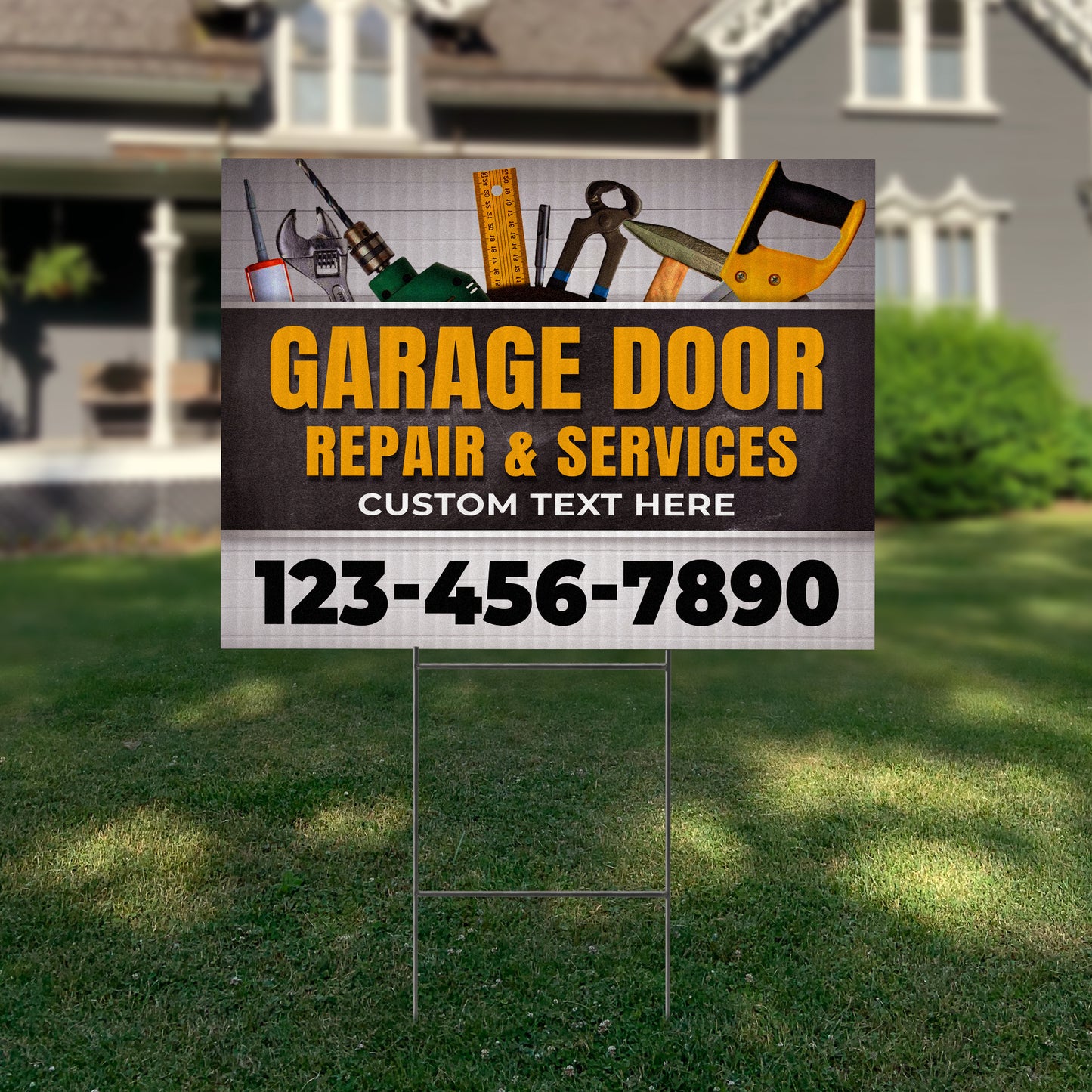 Garage Door Repair Yard Sign Design 4 -  BFS-GRGDR-24X18-DS-D4-BFS-GRGDR-24X18-SS-D4