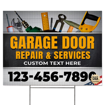 Garage Door Repair Yard Sign Design 4 -  BFS-GRGDR-24X18-DS-D4-BFS-GRGDR-24X18-SS-D4