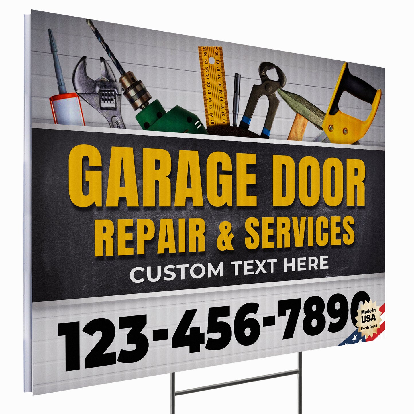 Garage Door Repair Yard Sign Design 4 -  BFS-GRGDR-24X18-DS-D4-BFS-GRGDR-24X18-SS-D4