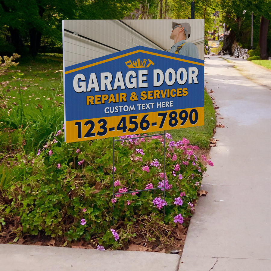 Garage Door Repair Yard Sign Design 5 -  BFS-GRGDR-24X18-DS-D5-BFS-GRGDR-24X18-SS-D5