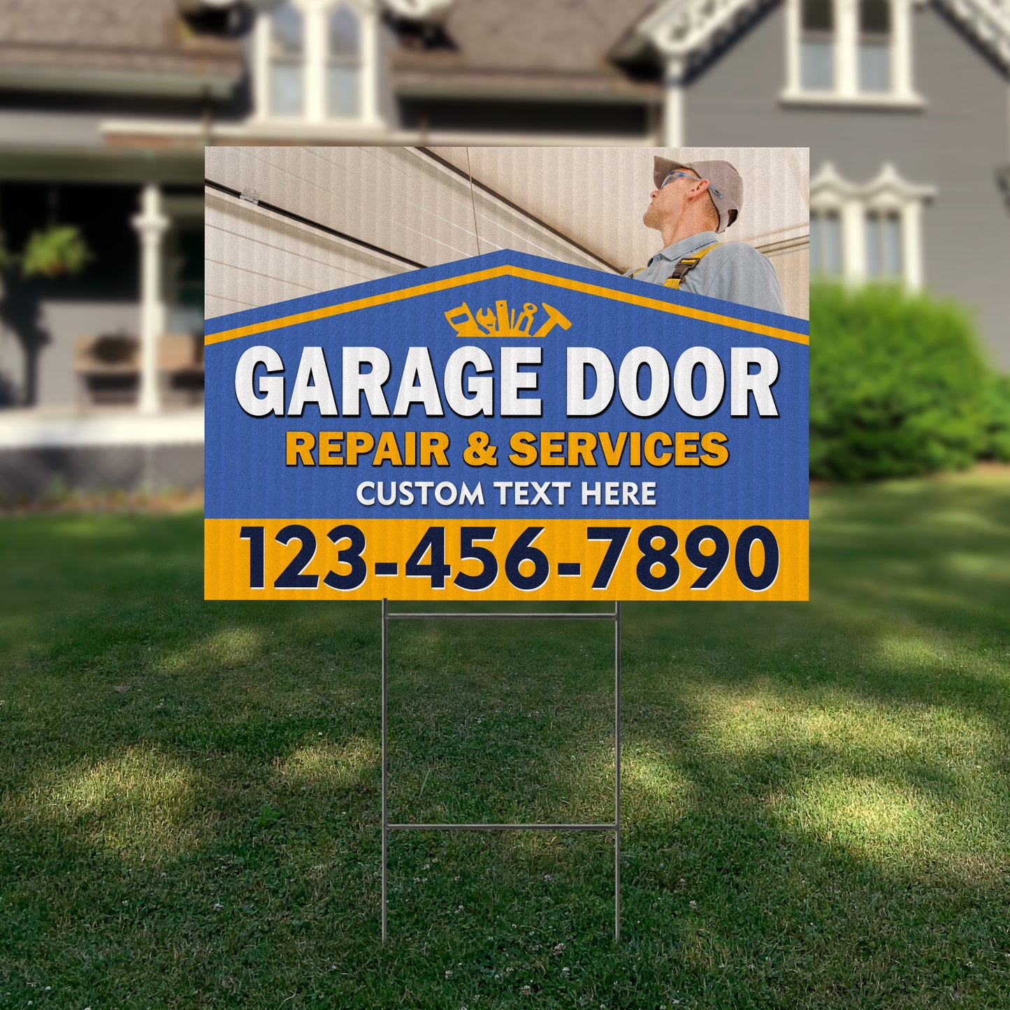 Garage Door Repair Yard Sign Design 5 -  BFS-GRGDR-24X18-DS-D5-BFS-GRGDR-24X18-SS-D5