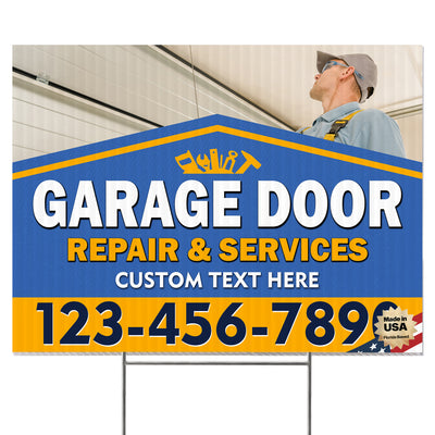 Garage Door Repair Yard Sign Design 5 -  BFS-GRGDR-24X18-DS-D5-BFS-GRGDR-24X18-SS-D5