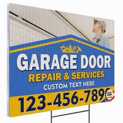 Garage Door Repair Yard Sign Design 5 -  BFS-GRGDR-24X18-DS-D5-BFS-GRGDR-24X18-SS-D5