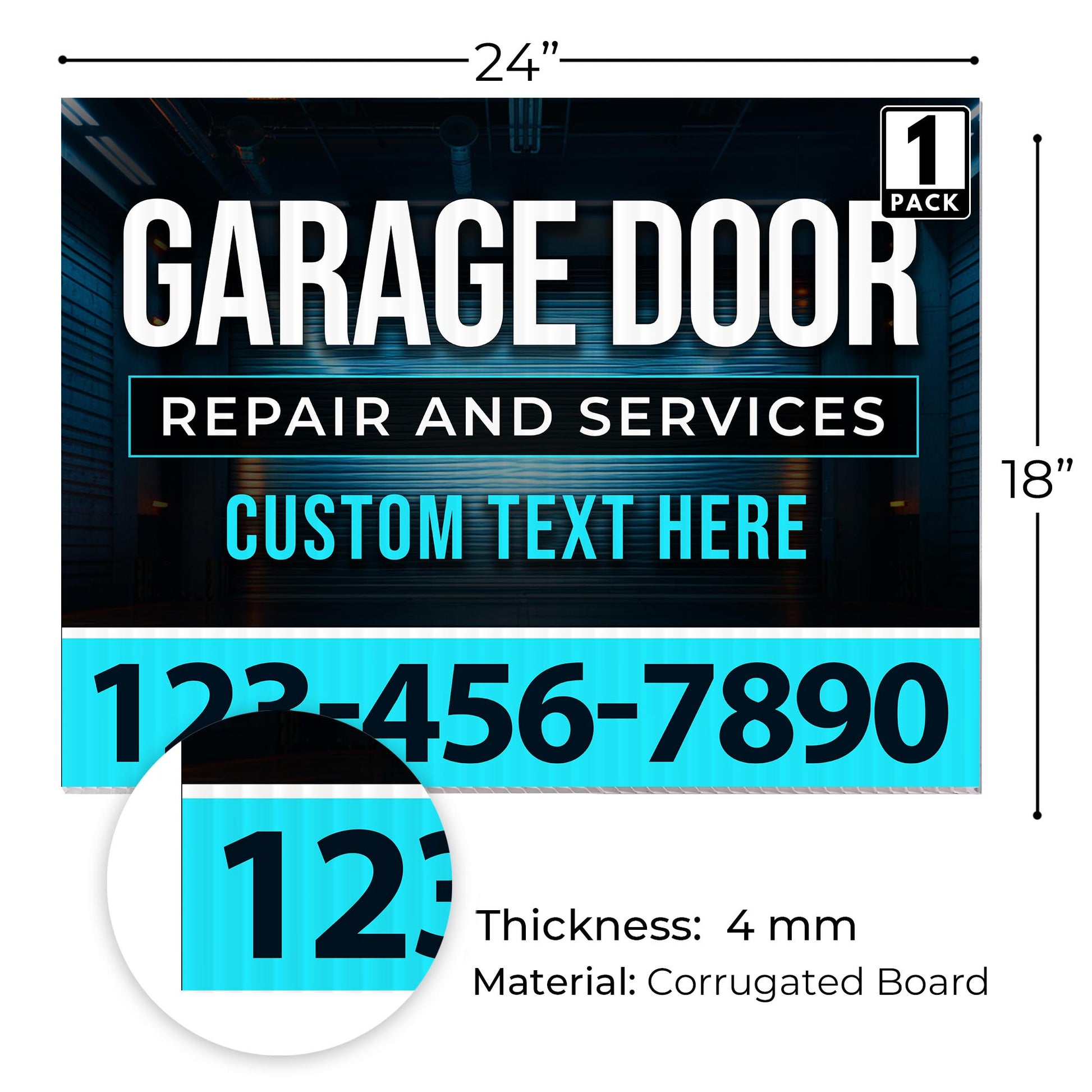 Garage Door Repair Yard Sign Design 8 -  BFS-GRGDR-24X18-DS-D8-BFS-GRGDR-24X18-SS-D8