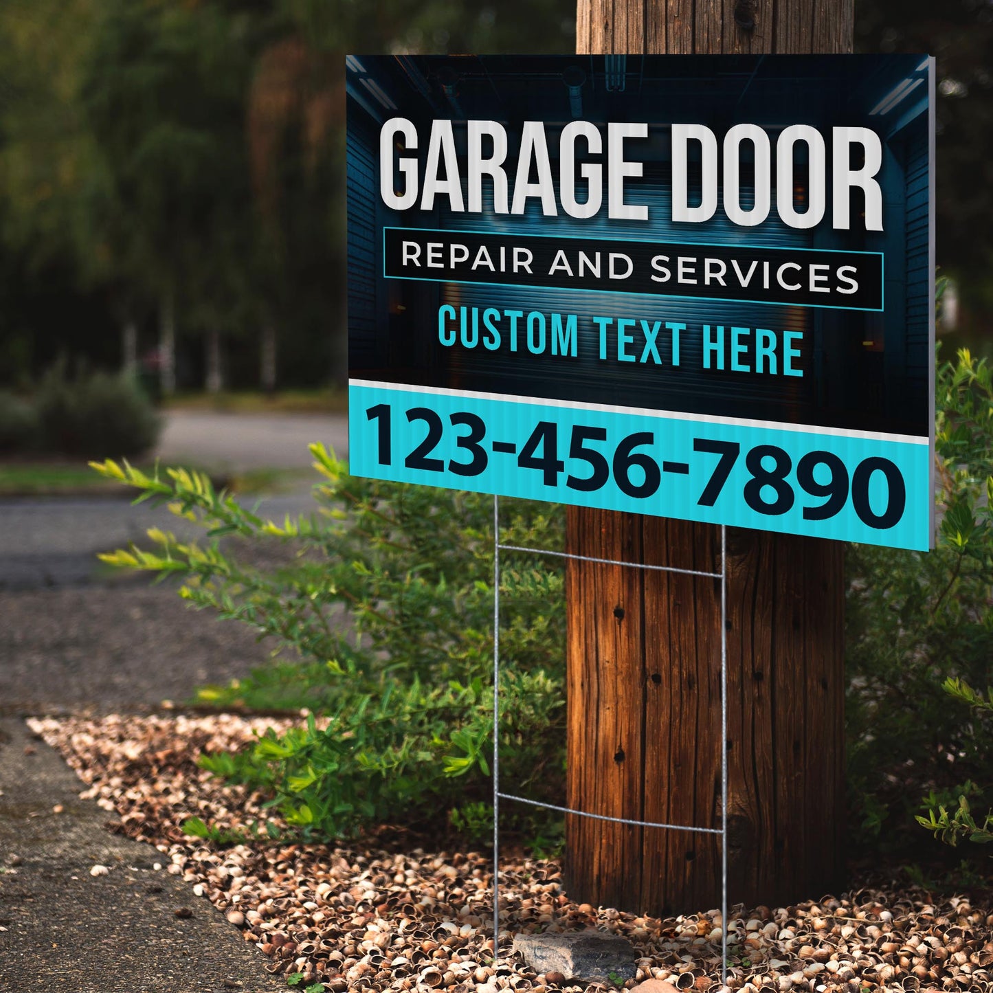 Garage Door Repair Yard Sign Design 8 -  BFS-GRGDR-24X18-DS-D8-BFS-GRGDR-24X18-SS-D8