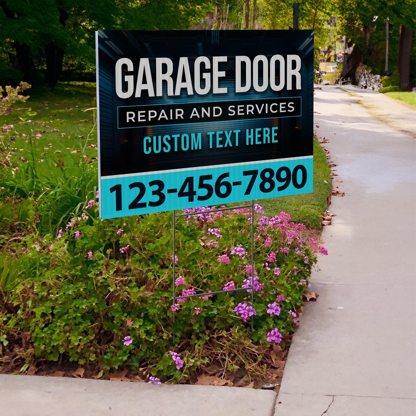 Garage Door Repair Yard Sign Design 8 -  BFS-GRGDR-24X18-DS-D8-BFS-GRGDR-24X18-SS-D8