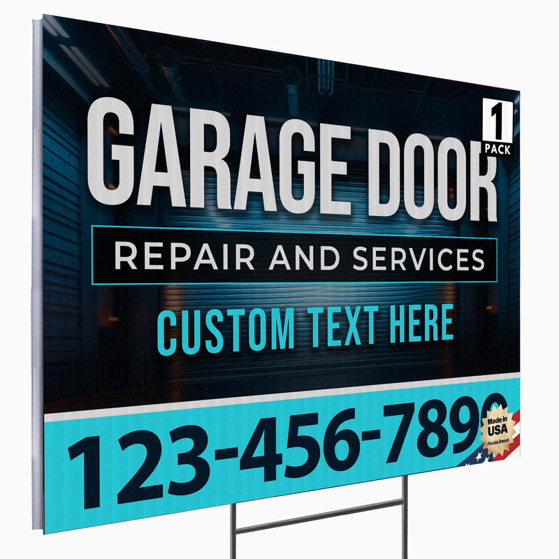 Garage Door Repair Yard Sign Design 8 -  BFS-GRGDR-24X18-DS-D8-BFS-GRGDR-24X18-SS-D8