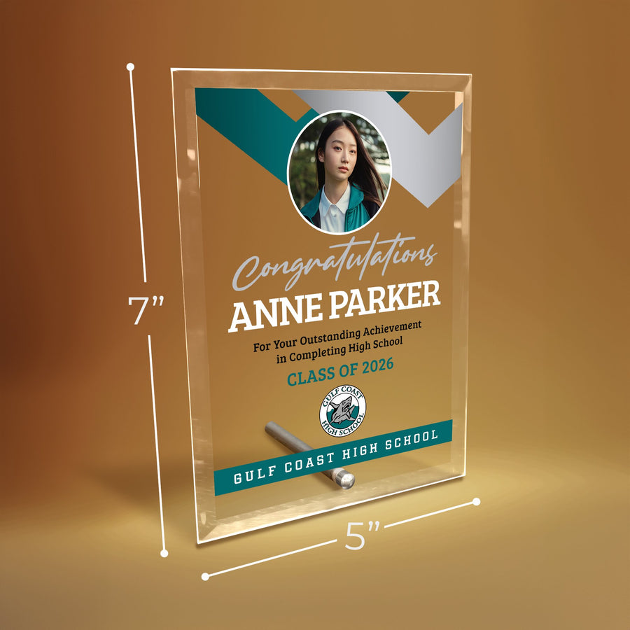 Gulf Coast High School Glass Plaque Design 1