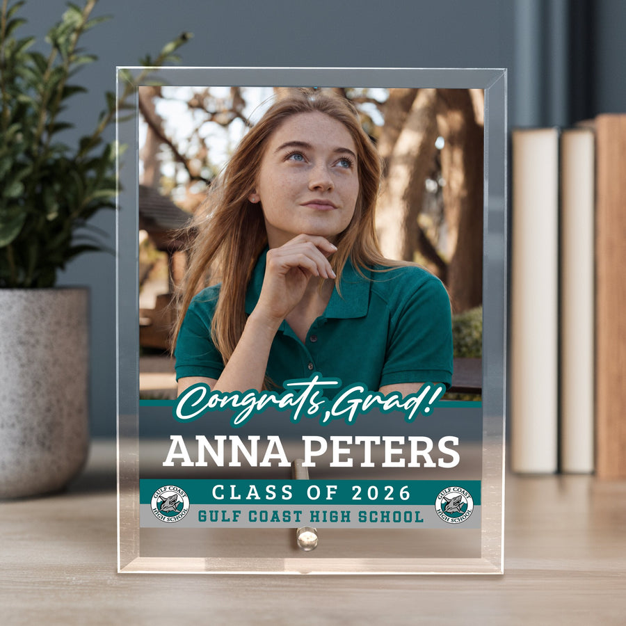 Gulf Coast High School Glass Plaque Design 2