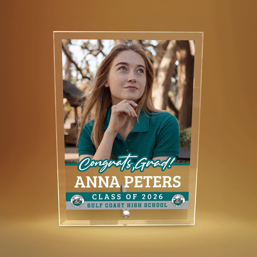 Gulf Coast High School Glass Plaque Design 2