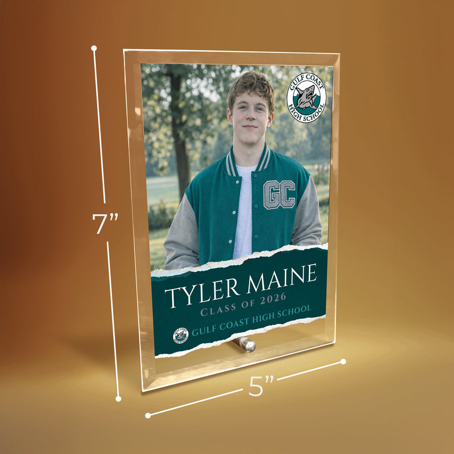 Gulf Coast High School Glass Plaque Design 3