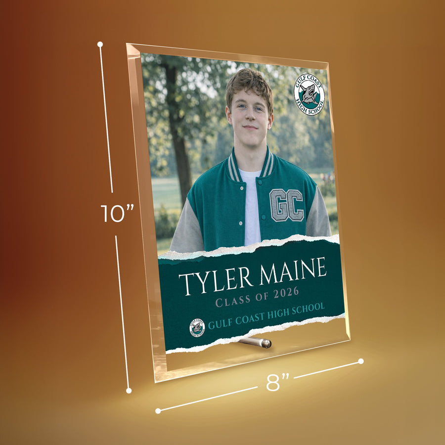 Gulf Coast High School Glass Plaque Design 3