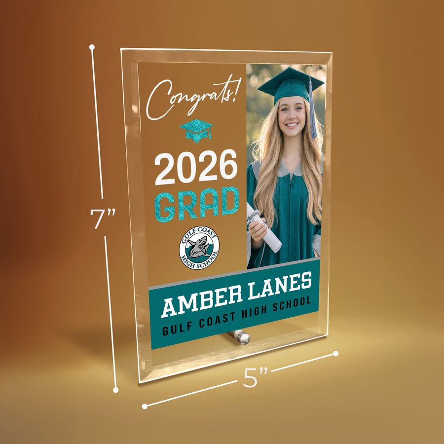 Gulf Coast High School Glass Plaque Design 4