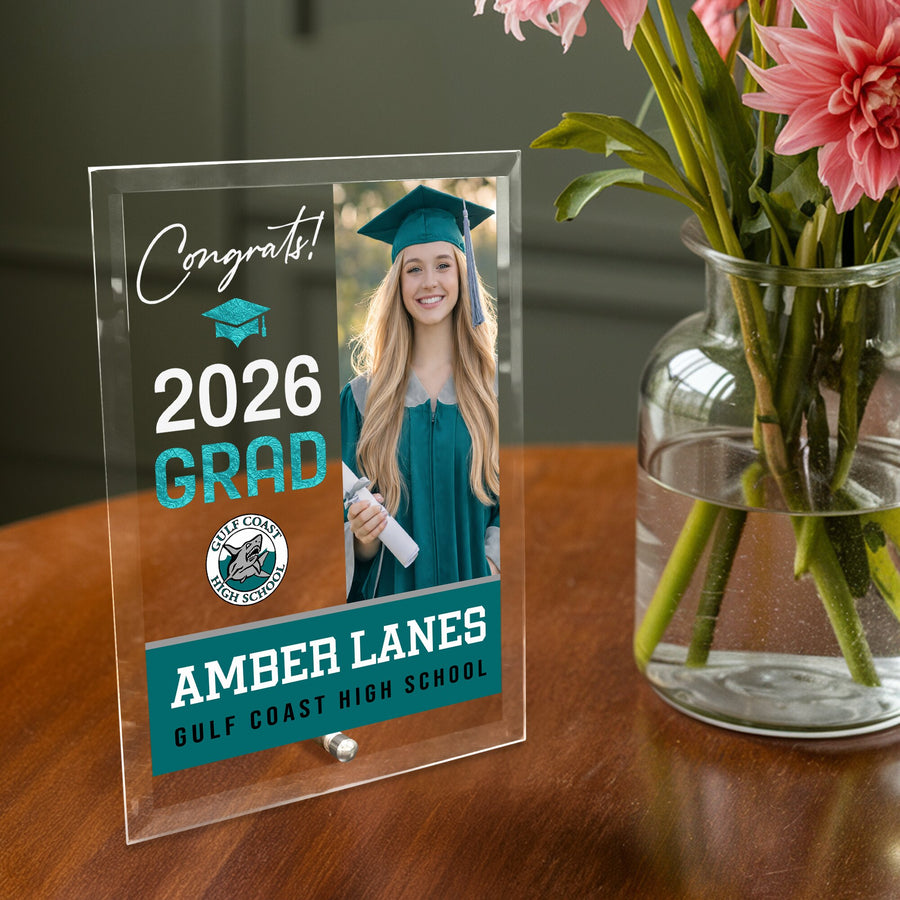 Gulf Coast High School Glass Plaque Design 4