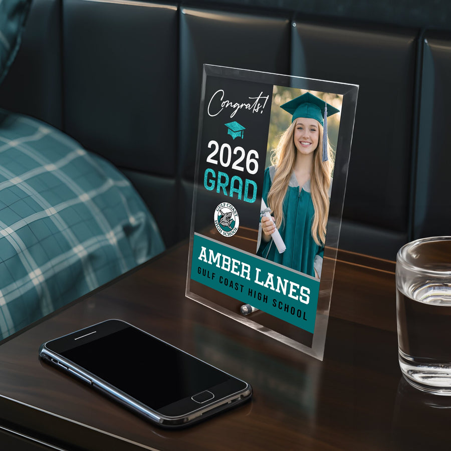 Gulf Coast High School Glass Plaque Design 4