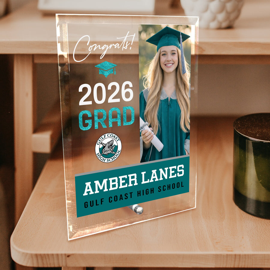 Gulf Coast High School Glass Plaque Design 4