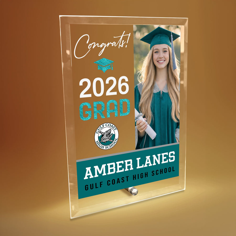 Gulf Coast High School Glass Plaque Design 4