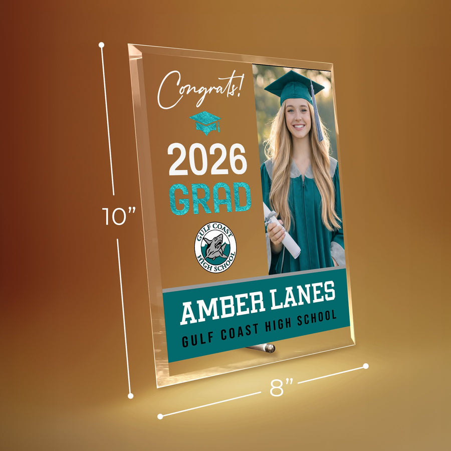 Gulf Coast High School Glass Plaque Design 4