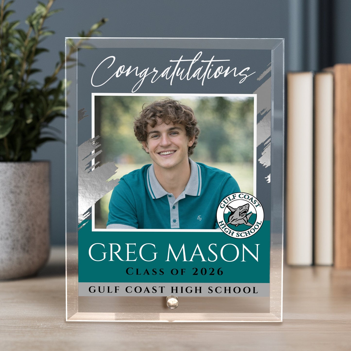 Gulf Coast High School Glass Plaque Design 5