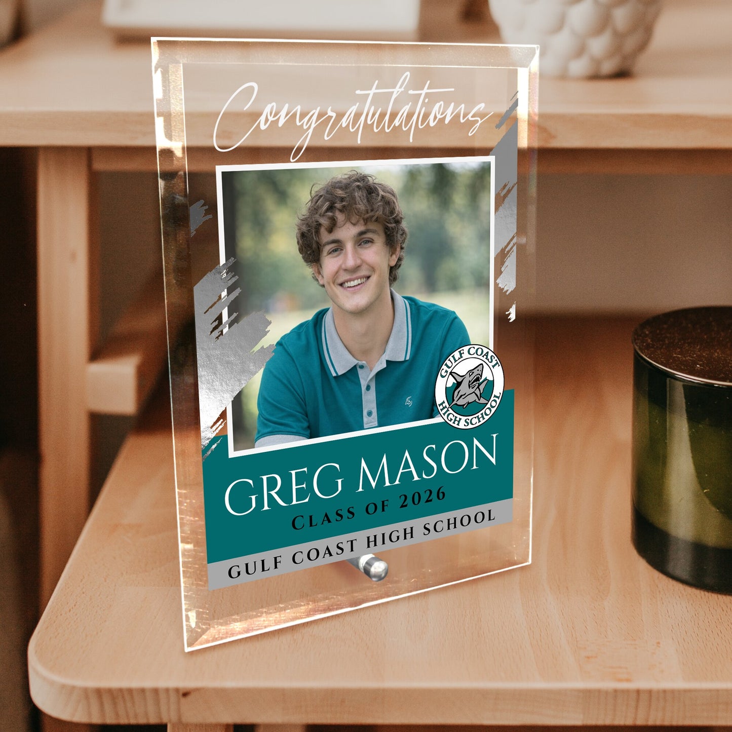Gulf Coast High School Glass Plaque Design 5