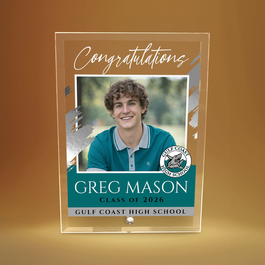 Gulf Coast High School Glass Plaque Design 5