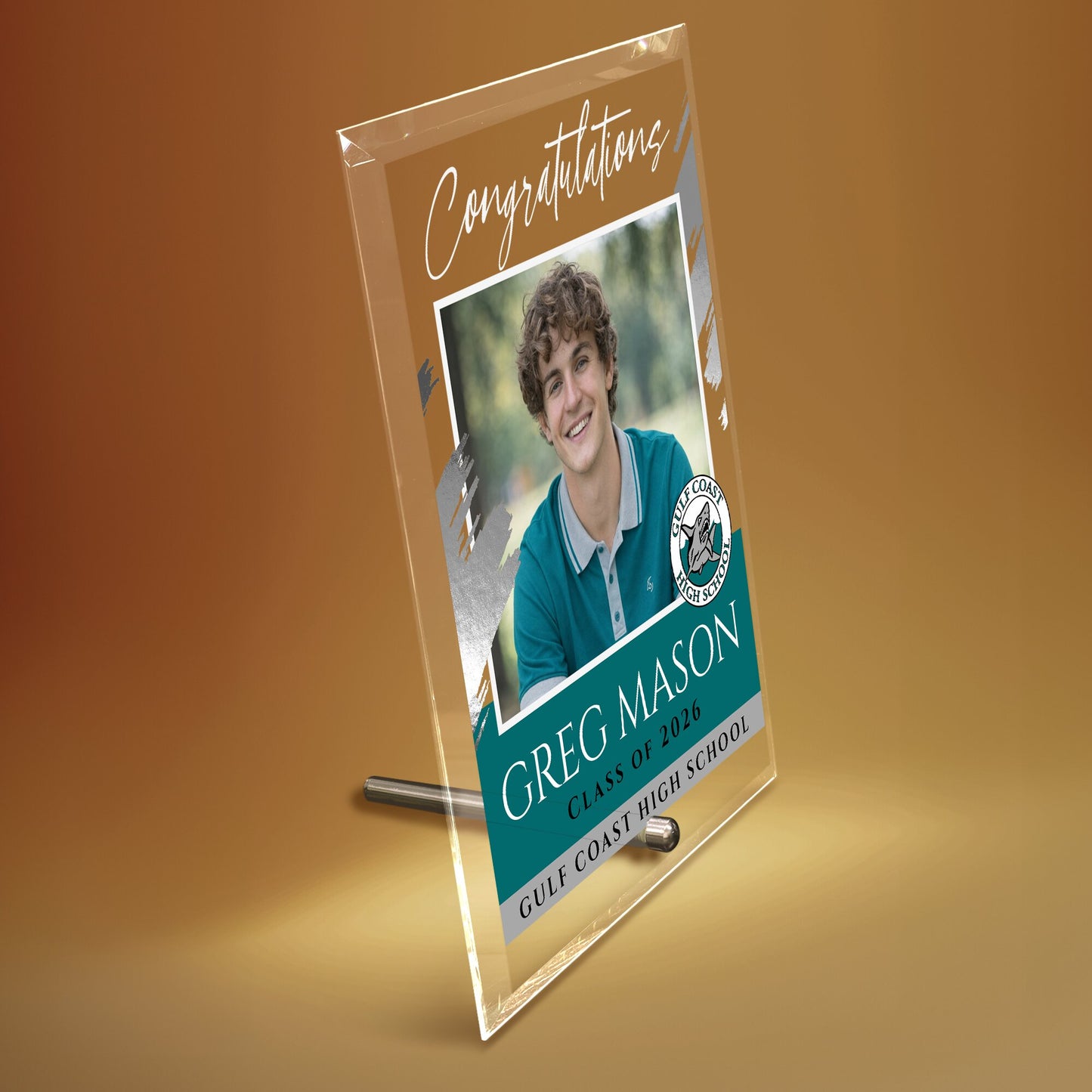 Gulf Coast High School Glass Plaque Design 5
