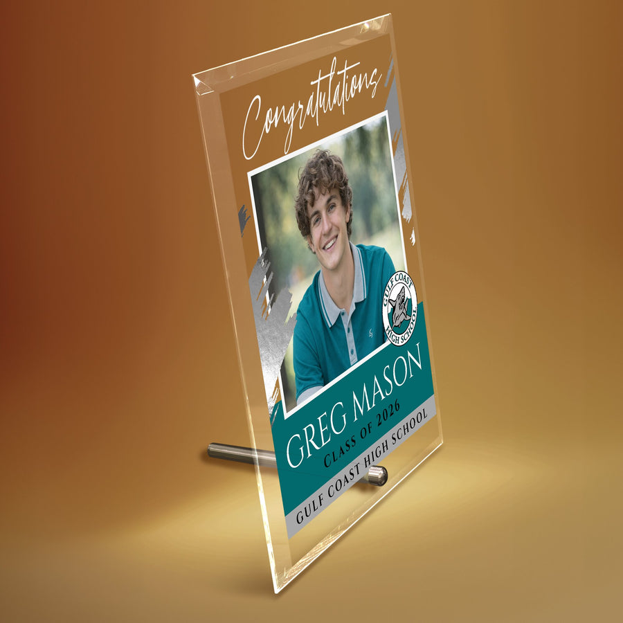 Gulf Coast High School Glass Plaque Design 5