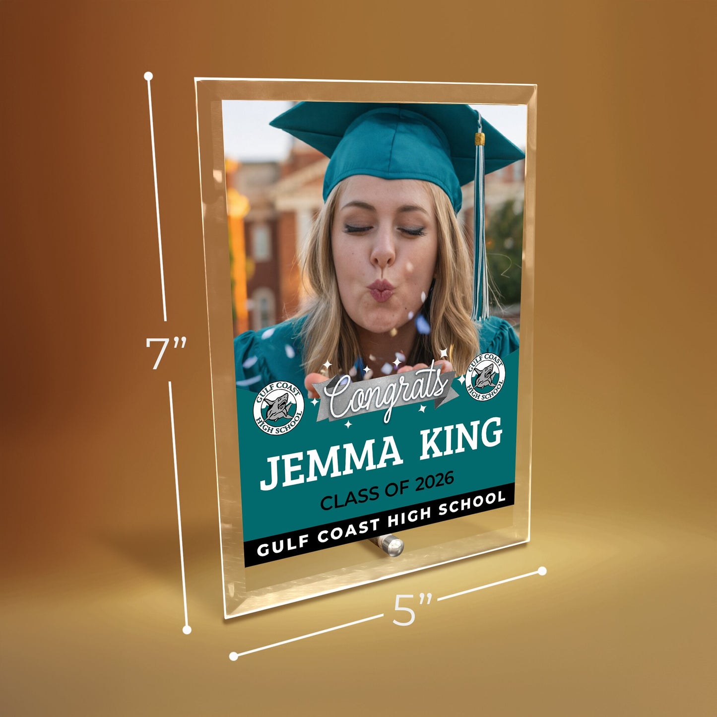 Gulf Coast High School Glass Plaque Design 6