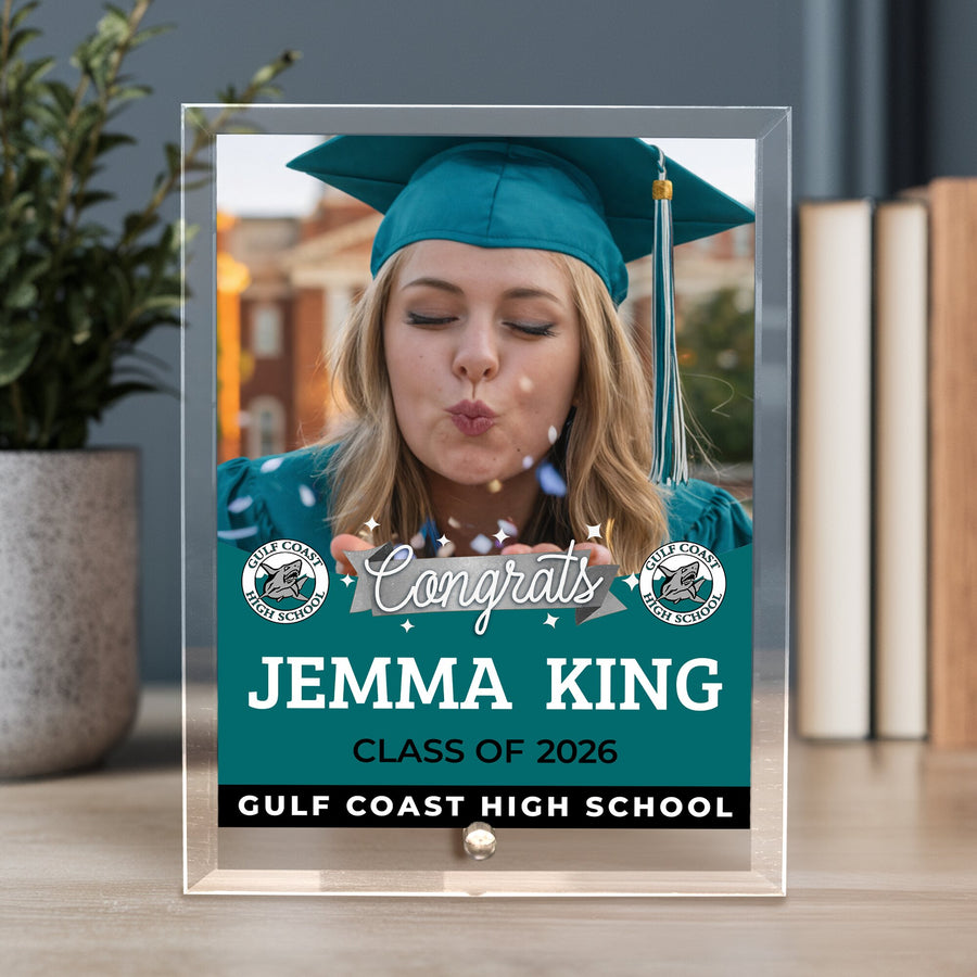 Gulf Coast High School Glass Plaque Design 6